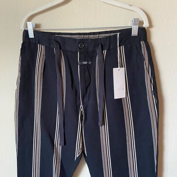 NWT Closed Vigo Blue Dress Pants Stripped Straight Leg Size 28 - Picture 9 of 11